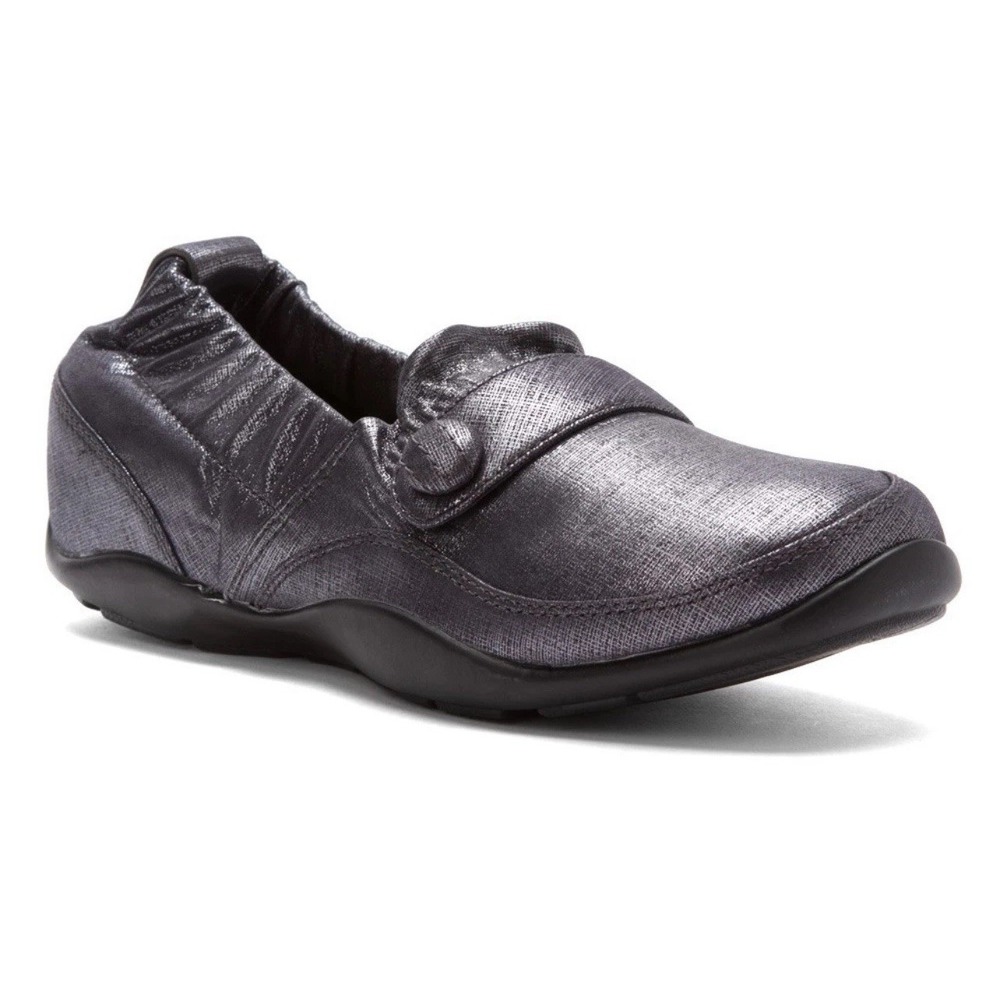 Dansko Women's Carol Shoes Size 39 Boat Pewter Shimmer Suede Loafer LEATHER